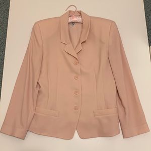 Talbots wool suit: jacket and midi skirt. Size 12. Pink.